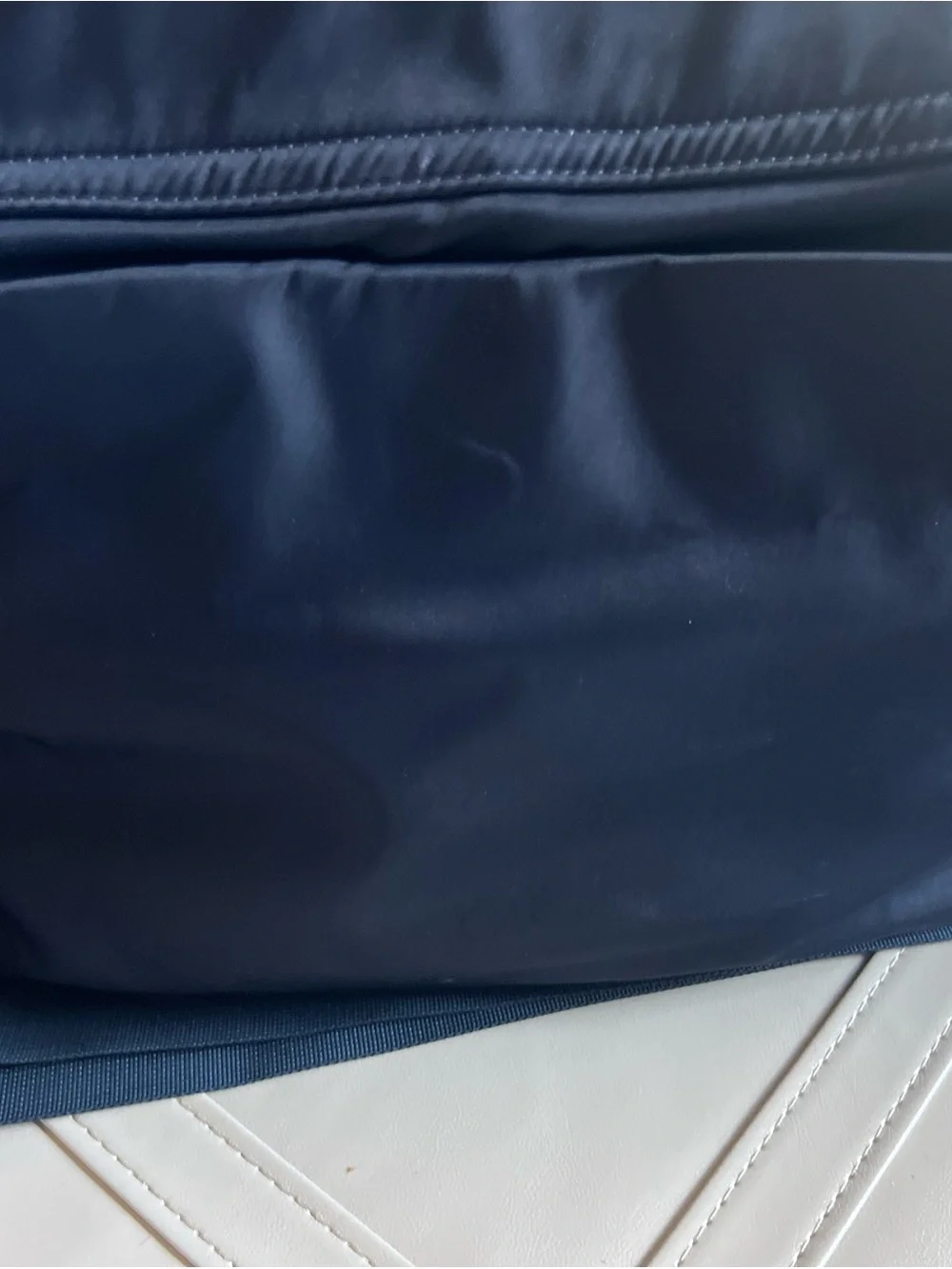 kate spade Navy and White Baby Bag with Logo Plaque
